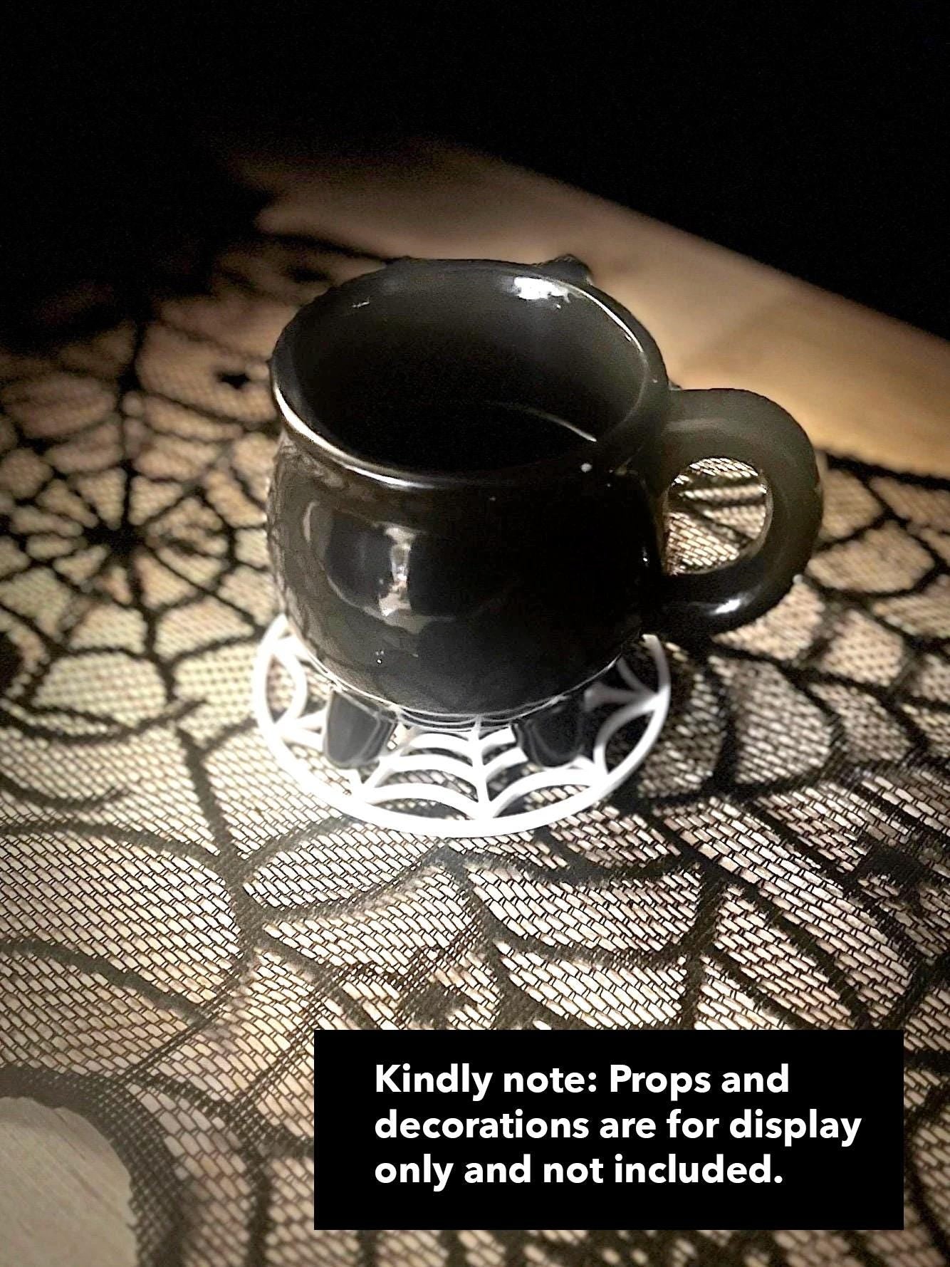 Gothic Spiderweb Coaster Set: 3D Printed Halloween Tableware for Haunted Home Decor