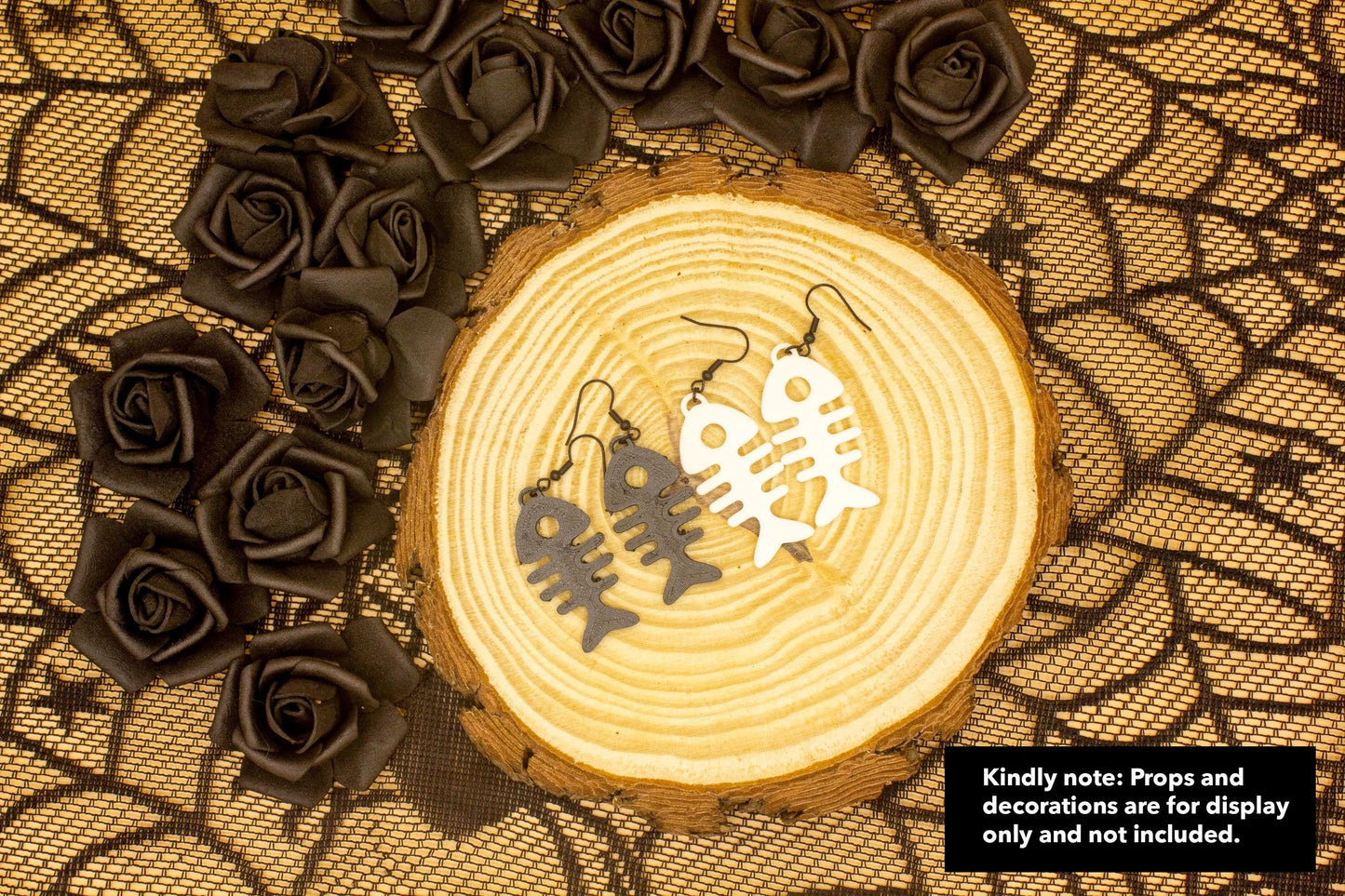 Gothic Fishbone Earrings – Spooky Skeleton Jewelry | Edgy Pierced Earrings for Halloween | Skeleton Fish Bone Earrings for Gothic Fashion