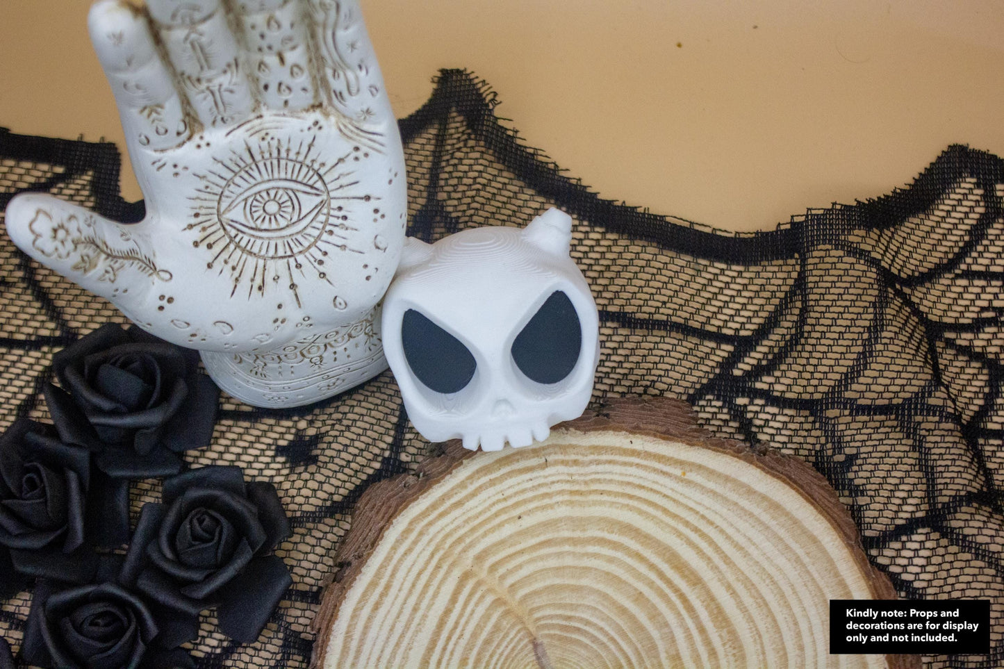Desk Skull Figure – Gothic Home Decor, Spooky Office Accessory, 3D Printed Miniature, Halloween Gift