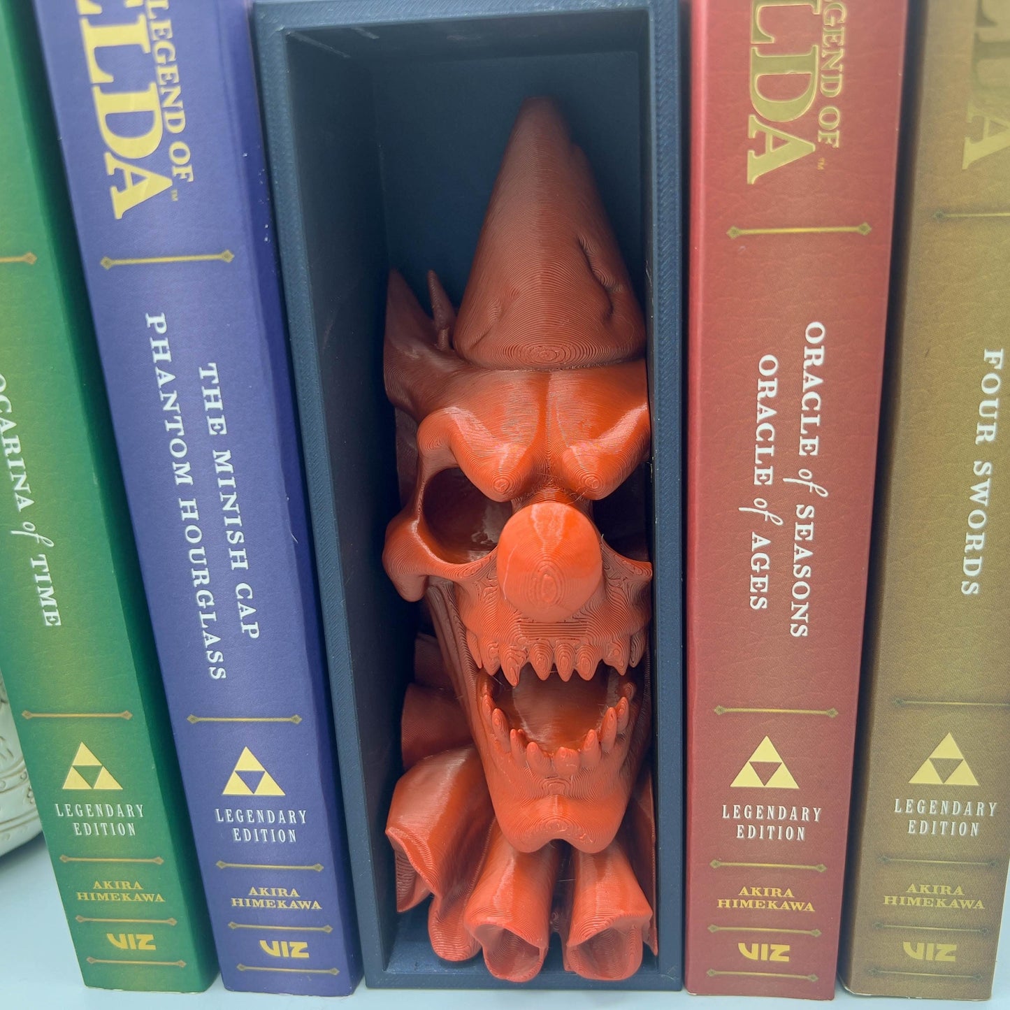 Evil Clown Skull Book Nook – Creepy Horror Clown Shelf Insert – Gothic Haunted Bookshelf Decor