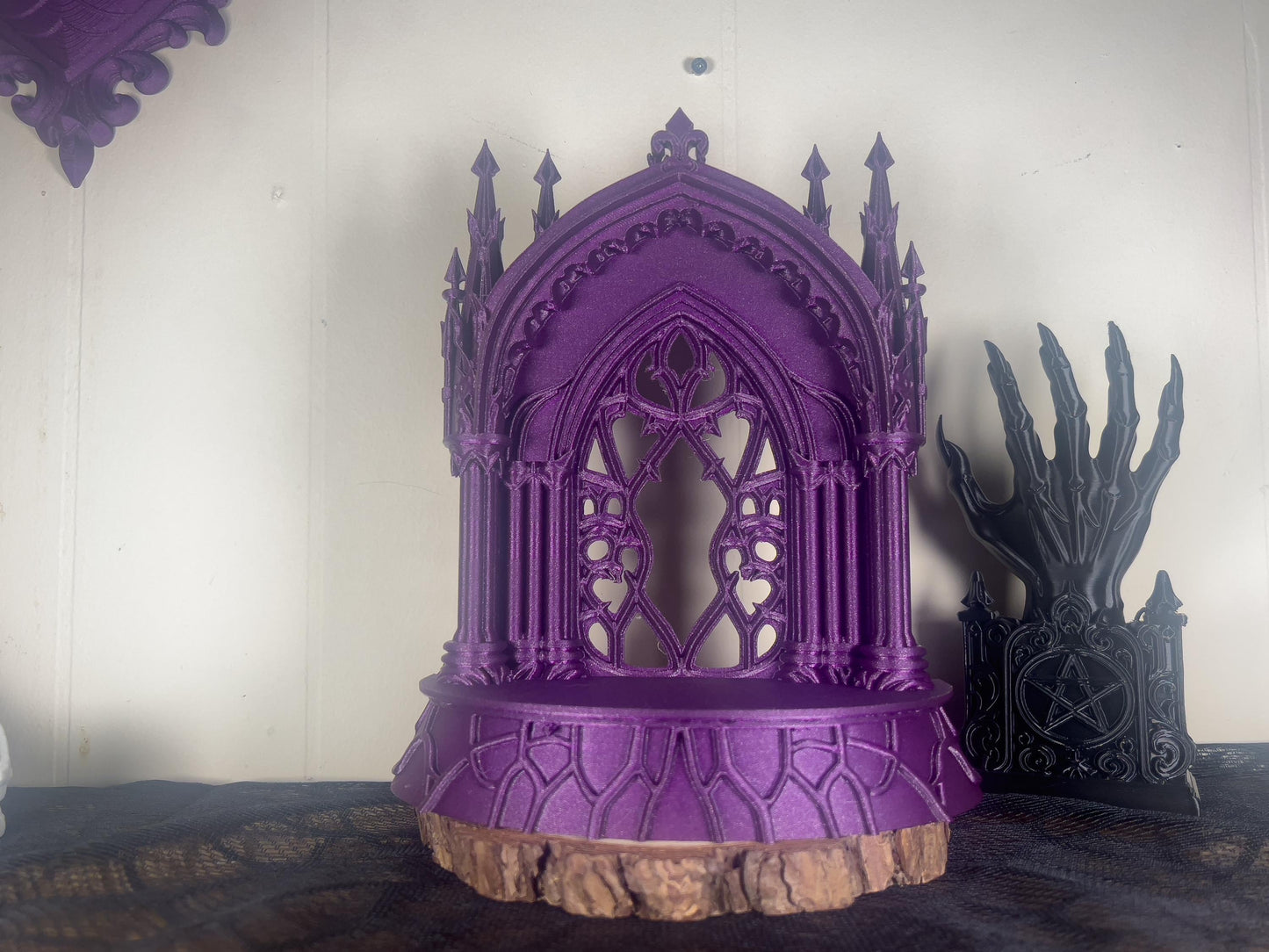 Gothic Cathedral Shelf Display – Dark Decor Accent for Goth Aesthetic Home Styling