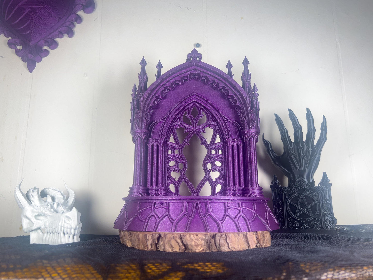 Gothic Cathedral Shelf Display – Dark Decor Accent for Goth Aesthetic Home Styling