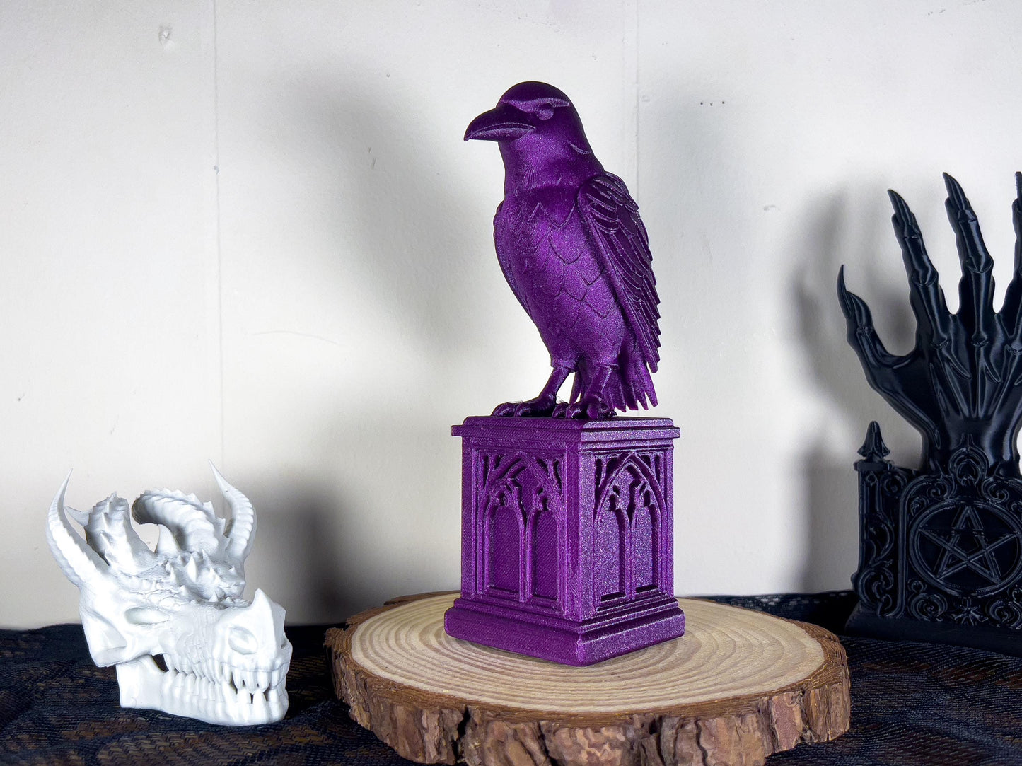Gothic Raven Bookends – Crow Book End, Unique Gothic Home Decor for Dark Aesthetic Spaces