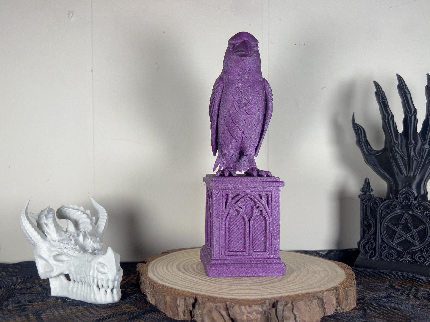 Gothic Raven Bookends – Crow Book End, Unique Gothic Home Decor for Dark Aesthetic Spaces