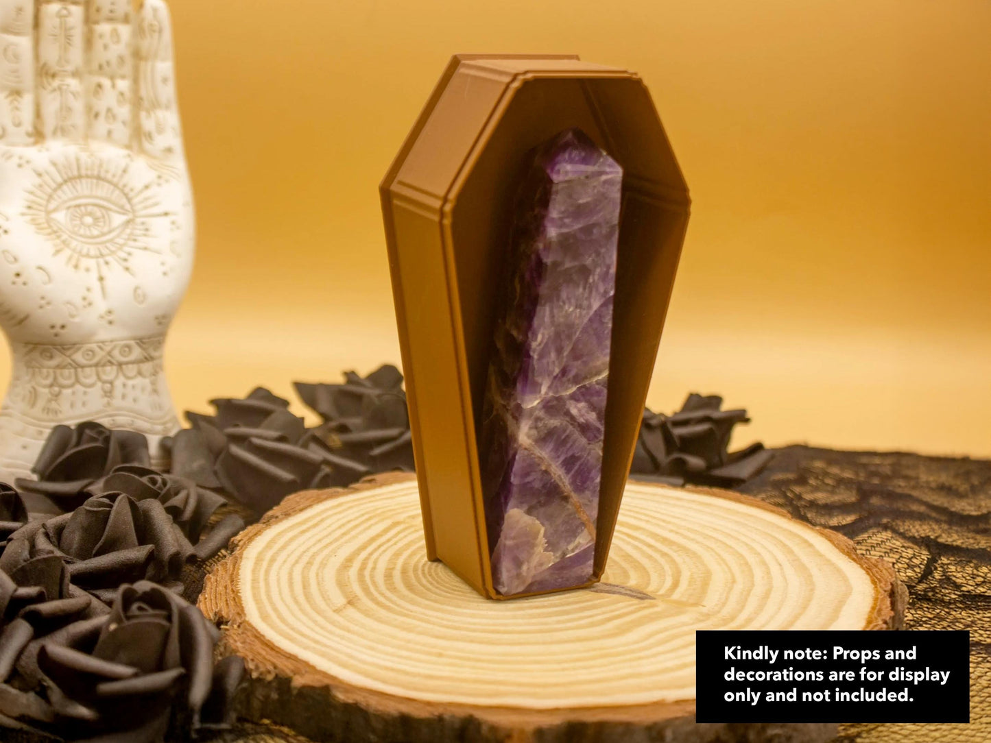 Gothic Coffin-Shaped Display Box with Lid - Crystal Holder, Jewelry Organizer, Witchy Decor