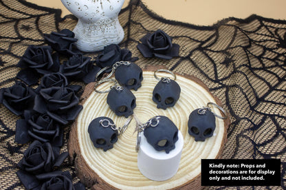 Cute Skull Keychain - 3D Printed Spooky Jewelry, Gothic Gift for Halloween, Goth Aesthetic Accessory & Unique Charm