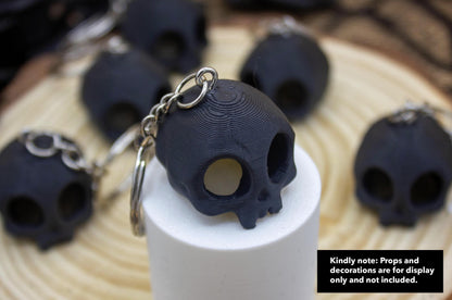 Cute Skull Keychain - 3D Printed Spooky Jewelry, Gothic Gift for Halloween, Goth Aesthetic Accessory & Unique Charm