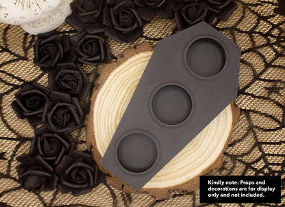 Gothic Home Decor Bundle: Skull Tealight Holder, Coffin Tray, Crow Ornament - Spooky Macabre Set