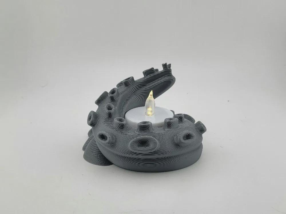 3D Printed Octopus Tentacle LED Candle Holder: Spooky Gothic Ocean Decor for Atmospheric Lighting