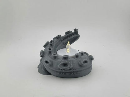 3D Printed Octopus Tentacle LED Candle Holder: Spooky Gothic Ocean Decor for Atmospheric Lighting