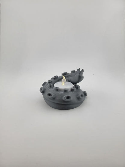 3D Printed Octopus Tentacle LED Candle Holder: Spooky Gothic Ocean Decor for Atmospheric Lighting