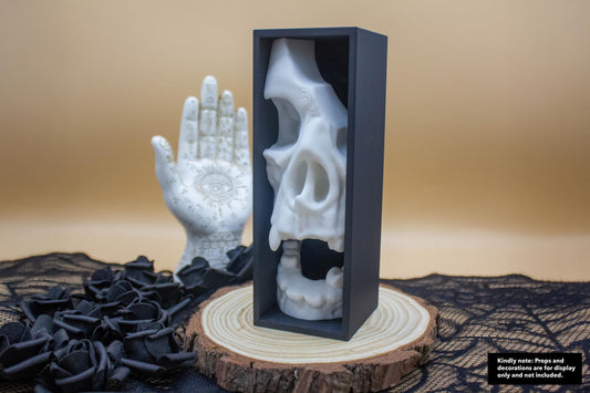 Gothic Skull Book Nook Insert: Dark Fantasy Diorama for Haunted Bookshelf Decor - Spooky Halloween Gift