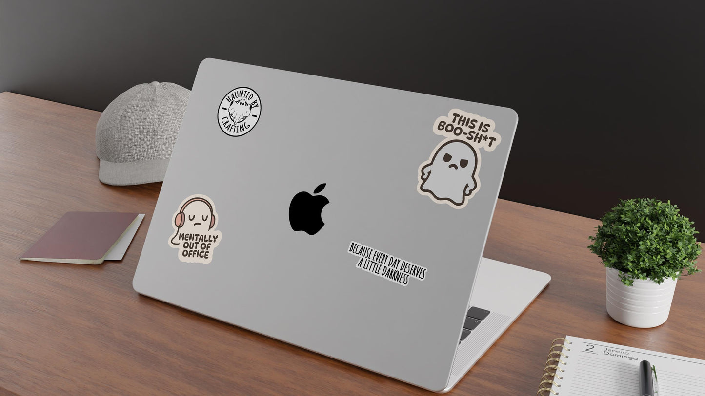Funny Ghost Sticker This Is Boo Sh*t Halloween Vinyl Decal Spooky Cute Ghostie Waterproof Sticker for Laptop Tumbler Gift for Friends