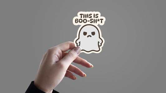 Funny Ghost Sticker This Is Boo Sh*t Halloween Vinyl Decal Spooky Cute Ghostie Waterproof Sticker for Laptop Tumbler Gift for Friends