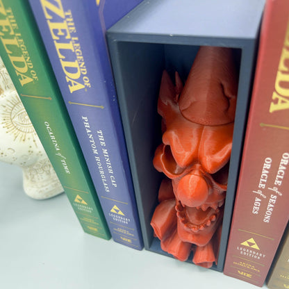 Evil Clown Skull Book Nook – Creepy Horror Clown Shelf Insert – Gothic Haunted Bookshelf Decor