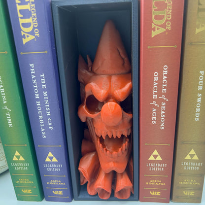 Evil Clown Skull Book Nook – Creepy Horror Clown Shelf Insert – Gothic Haunted Bookshelf Decor