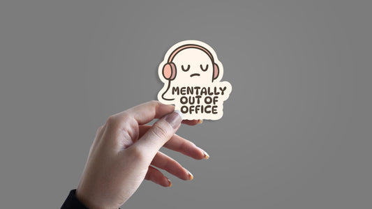 Mentally Out of the Office Ghost Sticker – Cottagegoth Mental Health Vinyl Decal – Funny Ghostcore Laptop Sticker