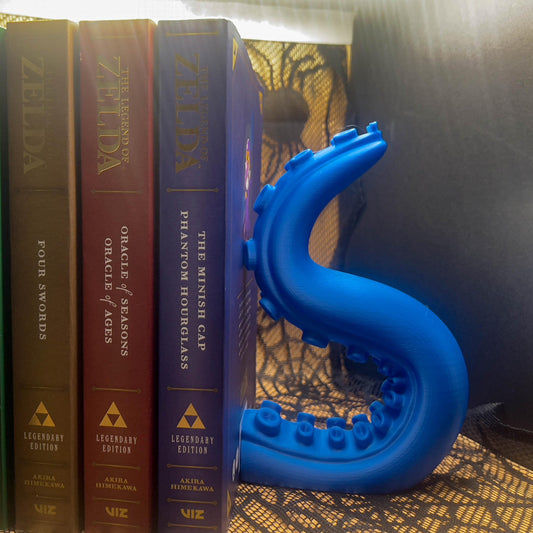 Tentacle End Bookend | Sleek 3D Printed Shelf Accent | Modern Ocean-Inspired Book Holder